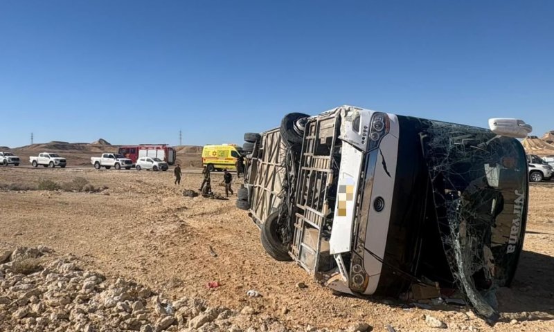 האוטובוס שהתהפך בדרום הסיע חיילי צה"ל, אחד פצוע בינוני השאר קל
