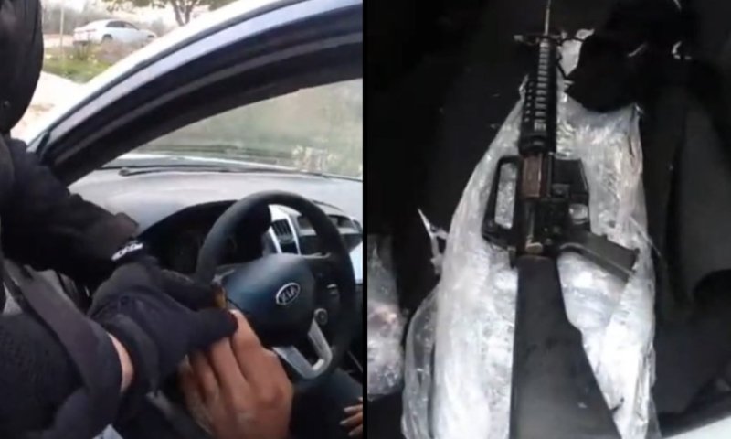 תיעוד ממצלמות הגוף: נהג ללא רישיון עישן סמים וברכבו אותר רובה M16