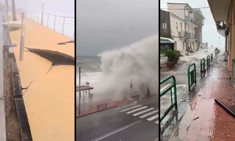 איטליה תחת סערה: גלי אדירים שטפו את החופים וגרמו לנזק כבד | מקבץ תיעודים