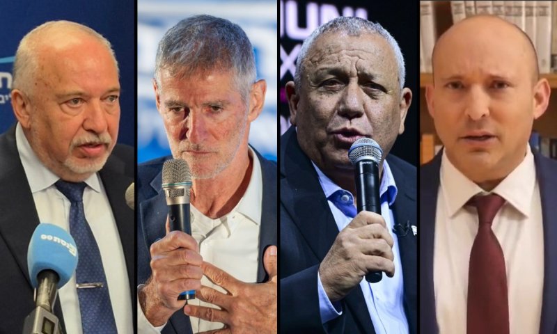 הגוש התחלק לזוגות: בנט עם ליברמן - איזנקוט עם יאיר גולן