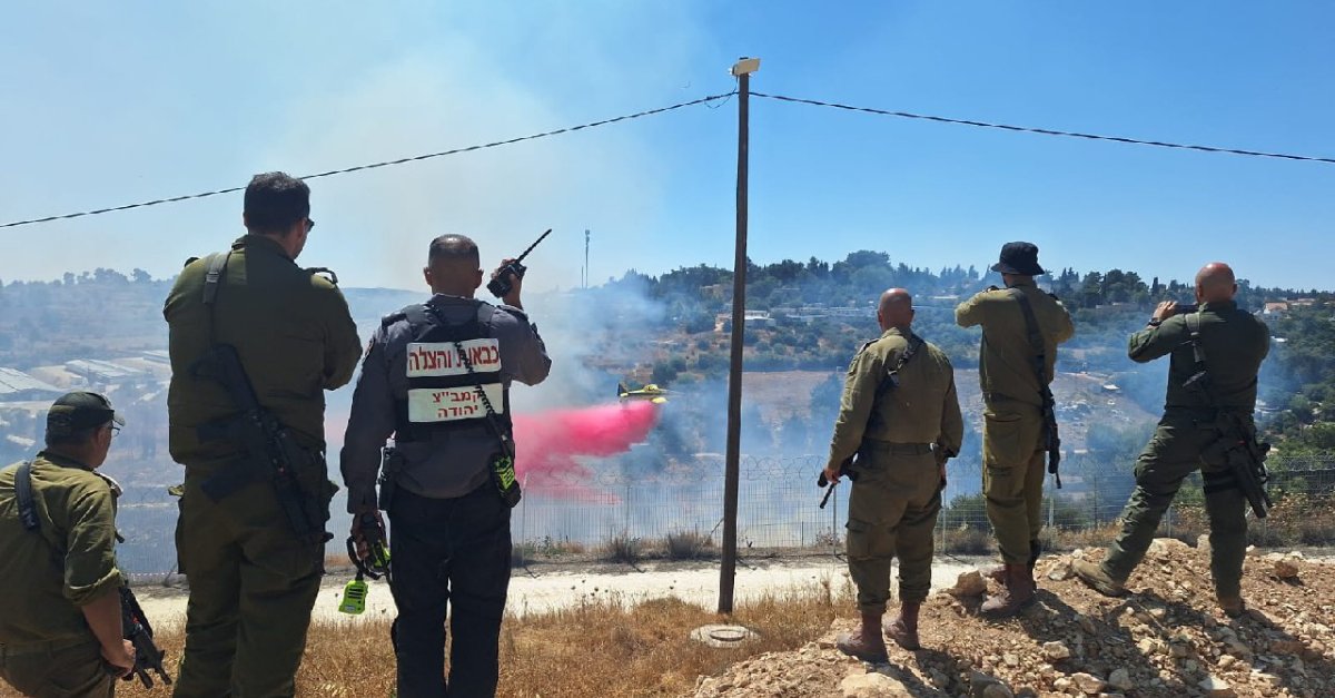 A fireplace unfold right into a army base close to Kibbutz Kfar Etzion