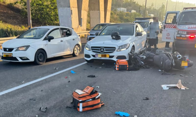 מצלמת הרכב תיעדה: כך זה קרה - התאונה בכביש 1 הבוקר
