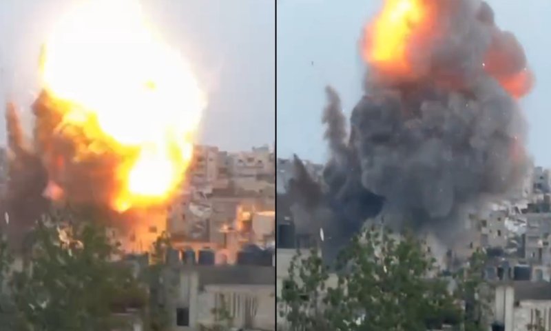 תיעוד: מטוסי קרב של חיל האוויר מפציצים בית בבית לאהיא 
