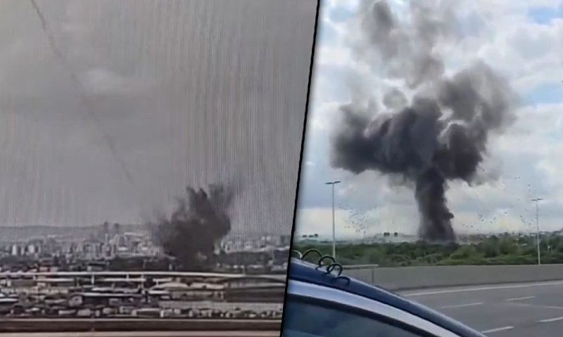 תיעוד דרמטי מנתב"ג: רגעי הנפילה של הטיל תועדו במצלמות האבטחה