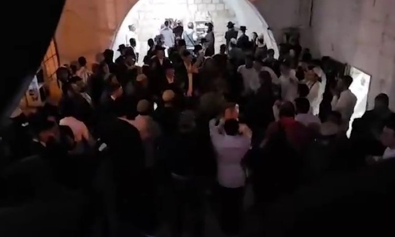 רגע של אחדות: חרדים, דתיים וחיילים רוקדים יחד בקבר יוסף בשכם