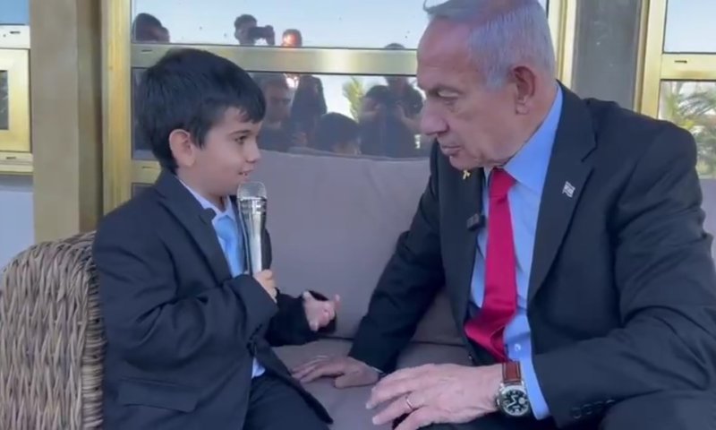 מתיקות יוצאת דופן: בן ה-8 ששיגע את נתניהו עם הידע שלו - "אדוני ראש הממשלה, מה עם החות'ים?!"