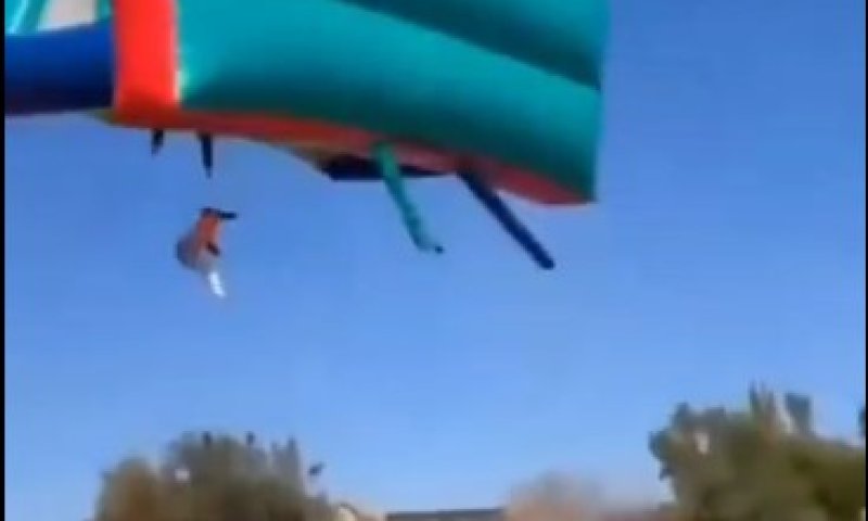 החגיגה הפכה לחרדה: רוח עזה העיפה טרמפולינה לאוויר יחד עם הילדים 