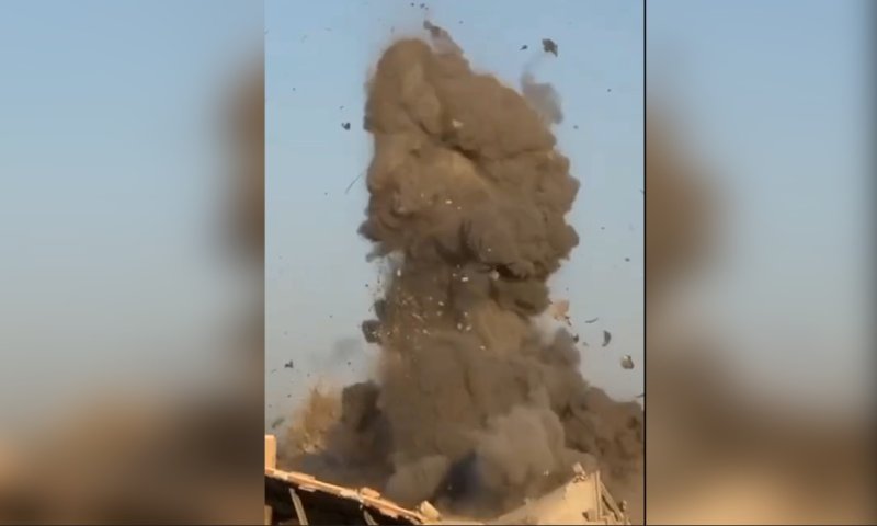 הרגע שבו חיל האוויר הפציץ מבנה במרכז רצועת עזה