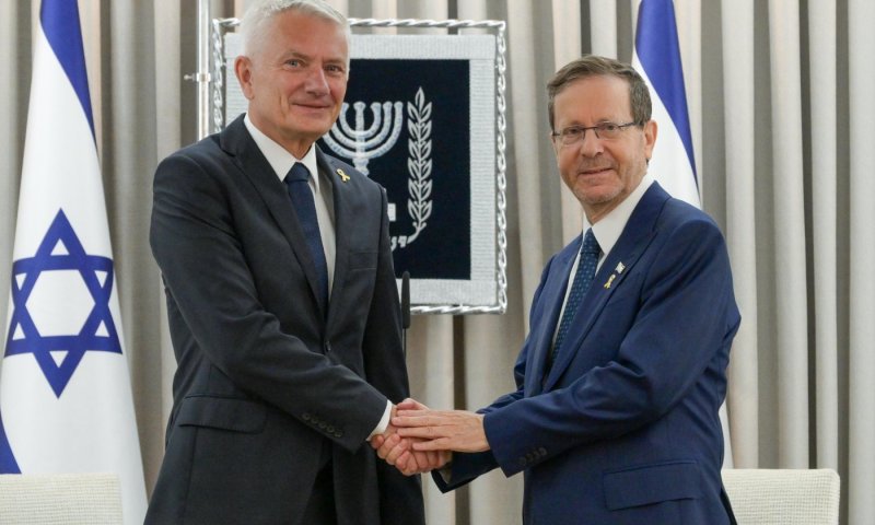 שגריר פולין בישראל בפגישה עם הנשיא: "דורשים את שחרור החטופים"