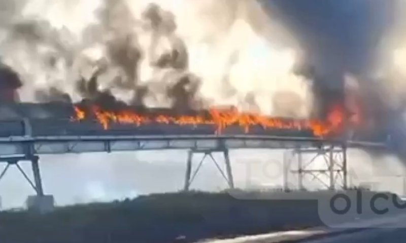 רוסיה: רכבת קרונות להובלת פחם עלתה באש 