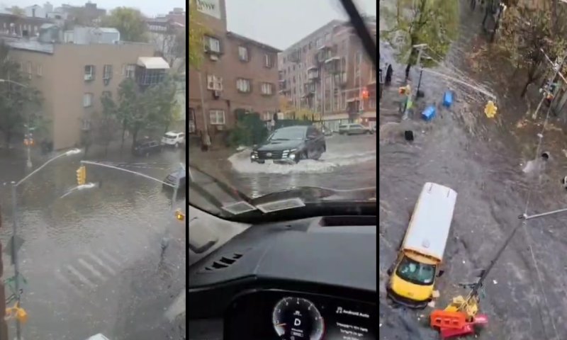 רחובות הפכו לנהרות: שטפונות בוויליאמסבורג החרדית בניו יורק 