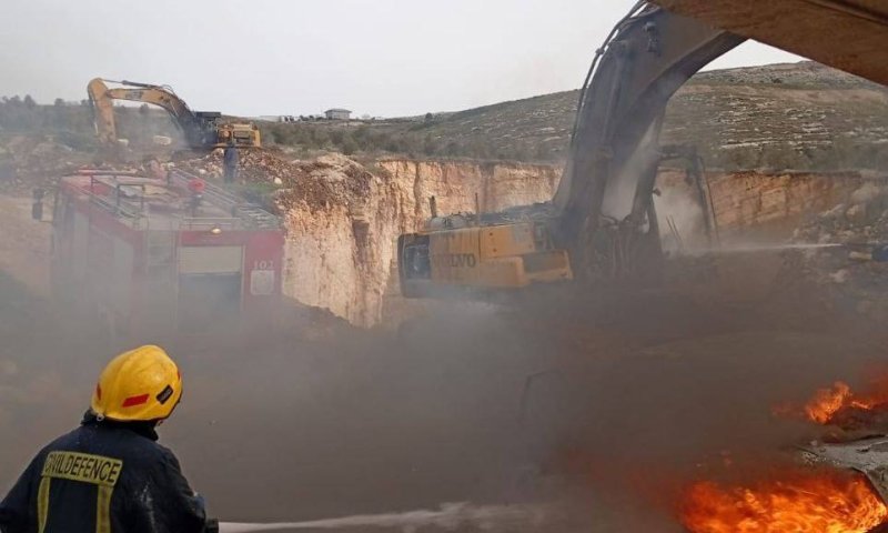 כ־20 רעולי פנים הציתו כלי רכב פלסטיניים סמוך ליצהר