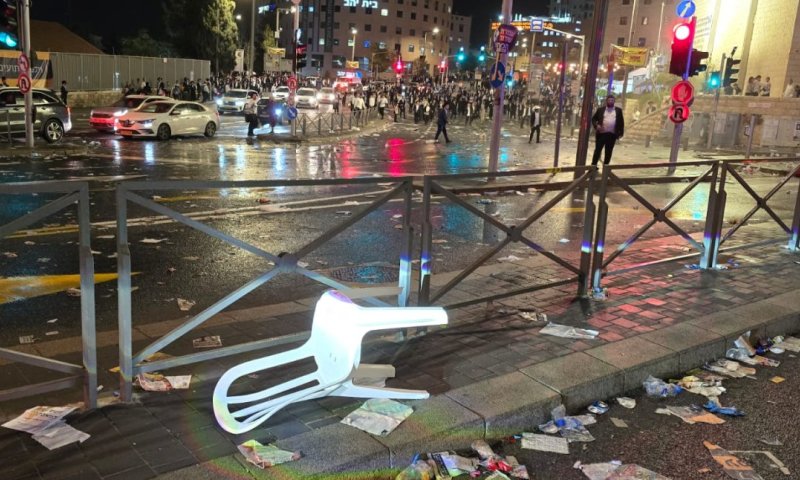 עימותים והשלכת אבנים לאחר סיום העצרת, שימוש ברימוני הלם ומכתזיות