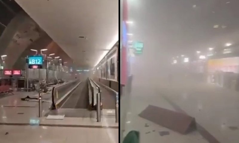 נמל התעופה בדובאי לאחר פגיעה: תיעודים מהזירה