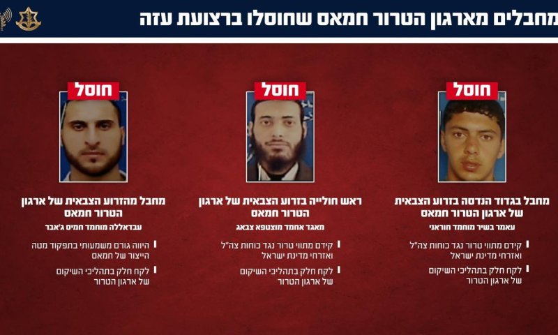 צה"ל חיסל שלושה מחבלי חמאס בעזה שהפרו את הפסקת האש
