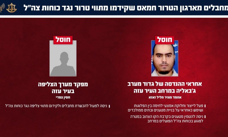 חוסלו מחבל בכיר אחראי בניית מטענים ומלכוד מבנים, ומפקד מערך צליפה
