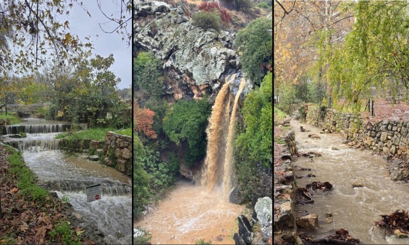 מקבץ תיעודים מרהיב: הנחלים שוצפים בעקבות סופת 'ביירון'