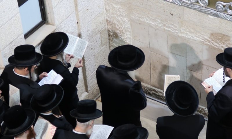 גלריה מיוחדת: קידוש לבנה ולחיים טיש בחצר שומרי אמונים