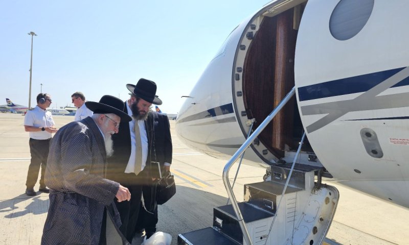 במטוס פרטי: עמוד ההוראה הגר"ע אויערבאך חזר לישראל דרך ירדן