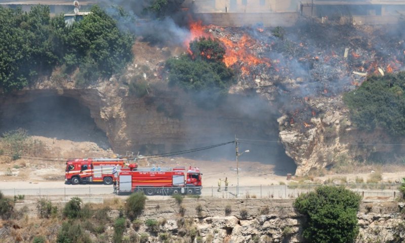 תיעוד מהשריפה בחיפה