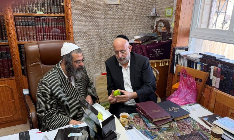 ערב החג: הפוסק קיבל את&nbsp;אתרוגי&nbsp;'פרי תואר-פרדסי בן חמו'