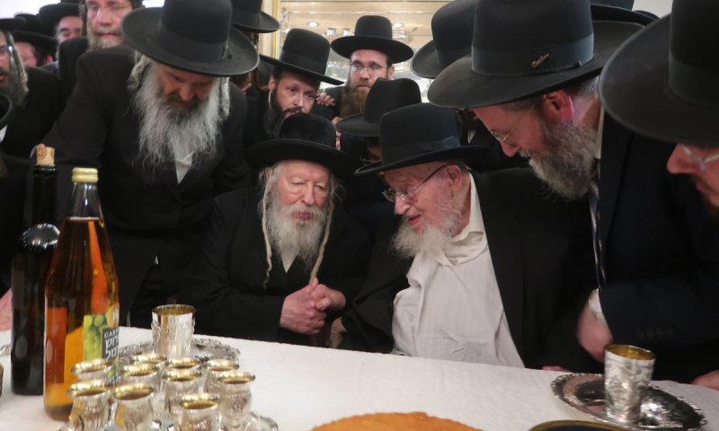 השיחה של הגרמ"צ ברגמן עם האדמו"ר מגור בעצרת המיליון