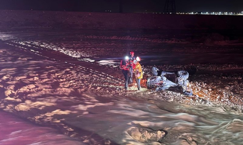 חילוץ דרמטי תחת גשם שוטף: שלושה חולצו מטרקטורון שנסחף